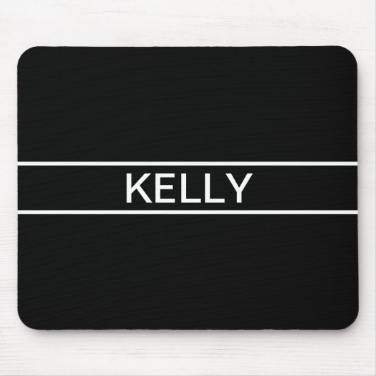 Anpassbarer Text | Bold Modern Black & White Mousepad (Vorne)