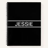 Anpassbarer Text | Bold Modern Black & White Notizblock (Vorderseite)