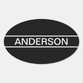 Anpassbarer Text | Bold Modern Black & White Ovaler Aufkleber (Vorderseite)