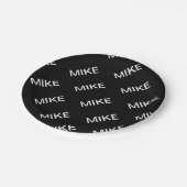 Anpassbarer Text | Bold Modern Black & White Pappteller (Schrägansicht)