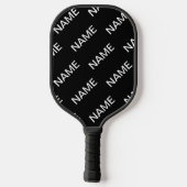 Anpassbarer Text | Bold Modern Black & White Pickleball Schläger (Rückseite)