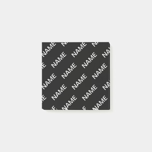 Anpassbarer Text | Bold Modern Black & White Post-it Klebezettel (Vorderseite)