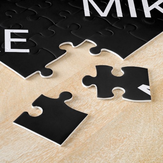 Anpassbarer Text | Bold Modern Black & White Puzzle (Seite)