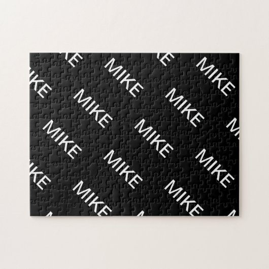 Anpassbarer Text | Bold Modern Black & White Puzzle (Horizontal)