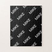 Anpassbarer Text | Bold Modern Black & White Puzzle (Vertikal)