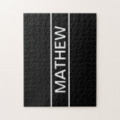 Anpassbarer Text | Bold Modern Black & White Puzzle (Vertikal)