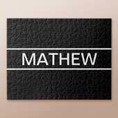 Anpassbarer Text | Bold Modern Black & White Puzzle