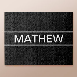 Anpassbarer Text | Bold Modern Black & White Puzzle