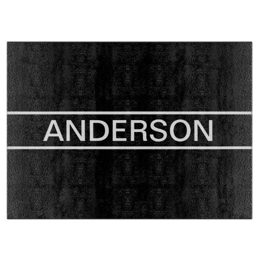 Anpassbarer Text | Bold Modern Black & White Schneidebrett (Vorderseite)