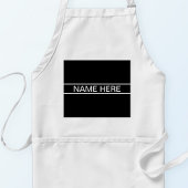 Anpassbarer Text | Bold Modern Black & White Schürze