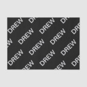 Anpassbarer Text | Bold Modern Black & White Seidenpapier (Vorderseite)