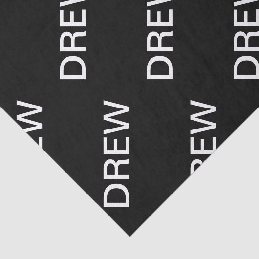 Anpassbarer Text | Bold Modern Black & White Seidenpapier (Ausschnitt)