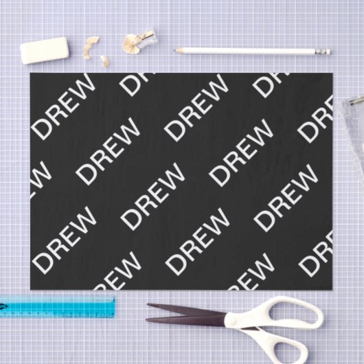 Anpassbarer Text | Bold Modern Black & White Seidenpapier (Handwerk)