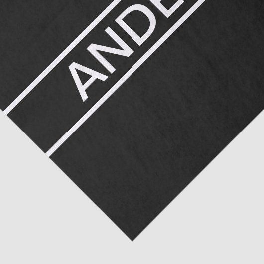 Anpassbarer Text | Bold Modern Black & White Seidenpapier (Ausschnitt)