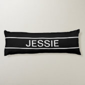 Anpassbarer Text | Bold Modern Black & White Seitenschläferkissen (Rückseite)