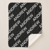 Anpassbarer Text | Bold Modern Black & White Sherpadecke (Vorderseite)