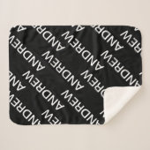 Anpassbarer Text | Bold Modern Black & White Sherpadecke (Vorderseite (Horizontal))