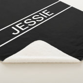 Anpassbarer Text | Bold Modern Black & White Sherpadecke (3/4)