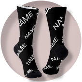 Anpassbarer Text | Bold Modern Black & White Socken