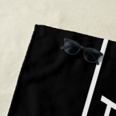 Anpassbarer Text | Bold Modern Black & White Strandtuch (Beispiel)