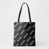 Anpassbarer Text | Bold Modern Black & White Tasche (Vorderseite)