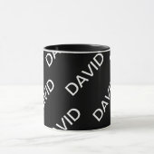 Anpassbarer Text | Bold Modern Black & White Tasse (Zentrum)