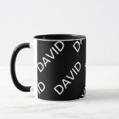 Anpassbarer Text | Bold Modern Black & White Tasse (Links)