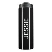 Anpassbarer Text | Bold Modern Black & White Thermosbecher (Vorderseite)