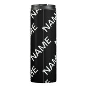 Anpassbarer Text | Bold Modern Black & White Thermosbecher (Rückseite)