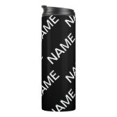 Anpassbarer Text | Bold Modern Black & White Thermosbecher (Nach rechts gedreht)