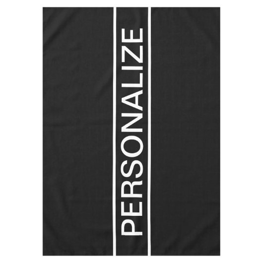 Anpassbarer Text | Bold Modern Black & White Tischdecke (Vorderseite)