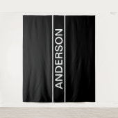 Anpassbarer Text | Bold Modern Black & White Wandteppich (Vorderseite)