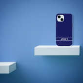 Anpassbarer Text | Bold Modern Navy Blue & White Case-Mate iPhone Hülle