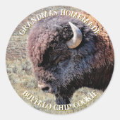 Anpassbarer Text Buffalo Chip Cookie Aufkleber (Vorderseite)