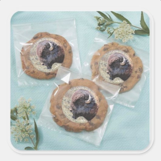 Anpassbarer Text Buffalo Chip Cookie Aufkleber