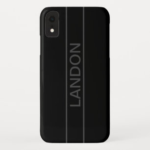 Anpassbarer Text Fett Moderne Schwarz & Dunkelgr Case-Mate iPhone Hülle