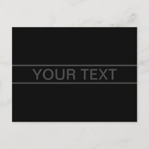 Anpassbarer Text Fett Moderne Schwarz & Dunkelgr Postkarte