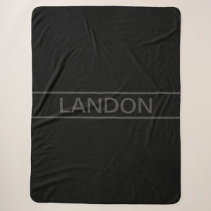 Anpassbarer Text Fett Moderne Schwarz & Dunkelgr Sherpadecke