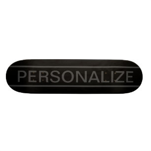Anpassbarer Text Fett Moderne Schwarz & Dunkelgr Skateboard