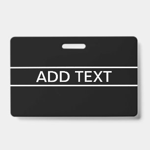 Anpassbarer Text Fett Moderne Schwarz & Weiß Ausweis
