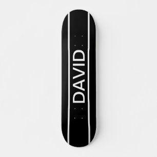 Anpassbarer Text Fett Moderne Schwarz & Weiß Skateboard