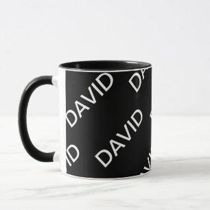 Anpassbarer Text Fett Moderne Schwarz & Weiß Tasse