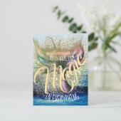 Anpassbarer Text für den Schwanz Mermaid Postkarte (Stehend Vorderseite)