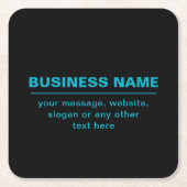 Anpassbarer Text für Unternehmen usw., bearbeitbar Rechteckiger Pappuntersetzer (Vorderseite)