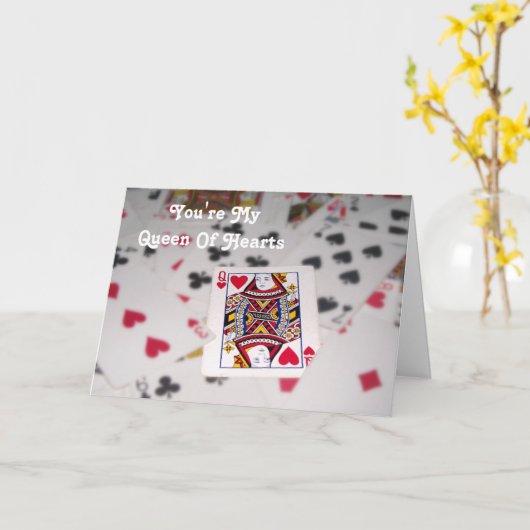 Anpassbarer Text / Herzkönigin Karte (Gelbe Blume)