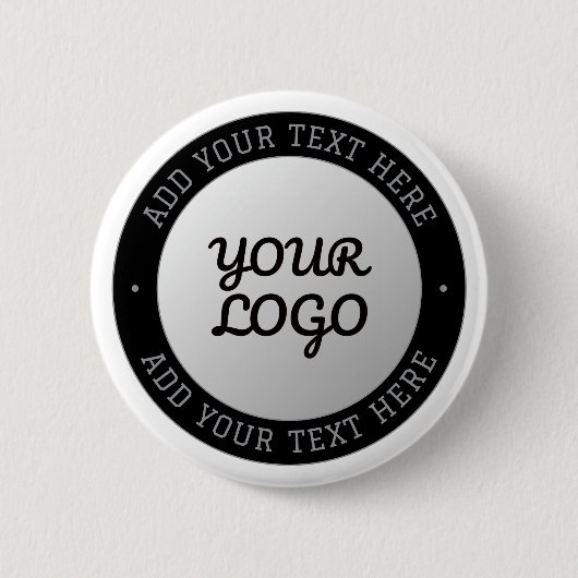 Anpassbarer Text & Ihr Logo | Grauer Gradient Button (Vorderseite)