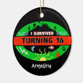 Anpassbarer Text mit überlebter Wiedergabe 16 Keramikornament (Links)