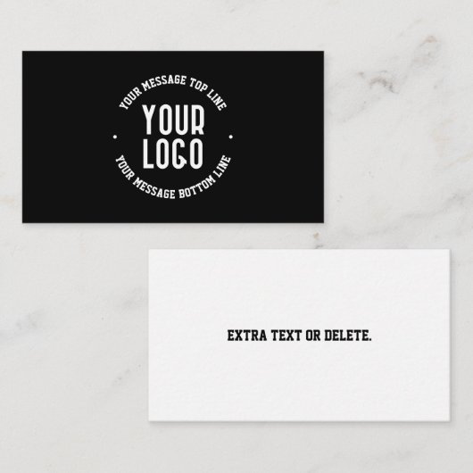 Anpassbarer Text und Ihr hochgeladenes Logo oder B Begleitkarte (Vorne/Hinten)