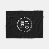 Anpassbarer Text und Ihr hochgeladenes Logo oder B Fleecedecke (Vorderseite (Horizontal))