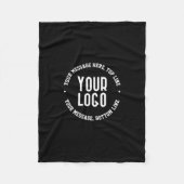 Anpassbarer Text und Ihr hochgeladenes Logo oder B Fleecedecke (Vorderseite)